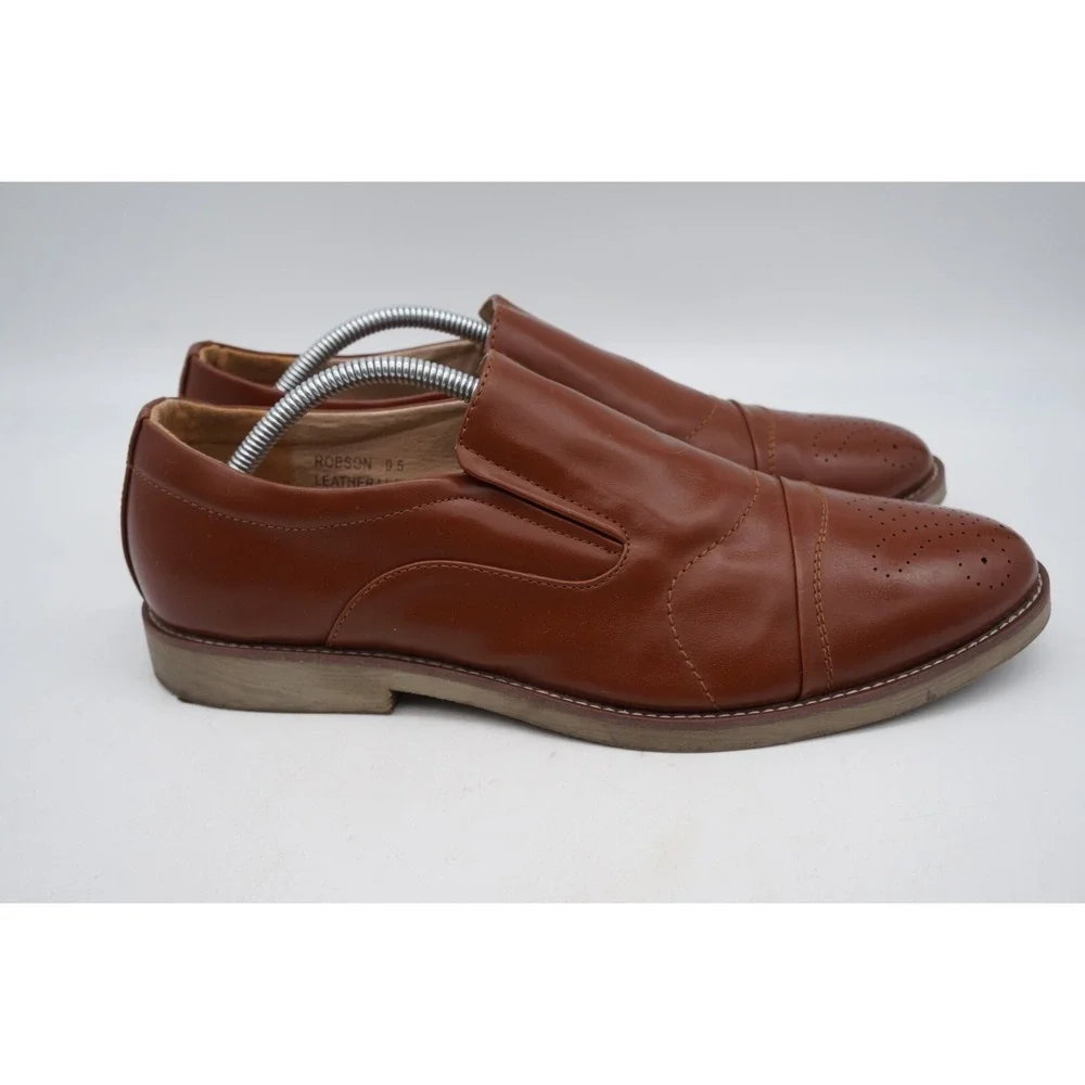 Flying Deer Robson Dress Shoes Slip On Oxford Brown Mens Size 9.5